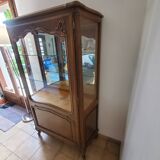 Louis XV style display case in cherry wood