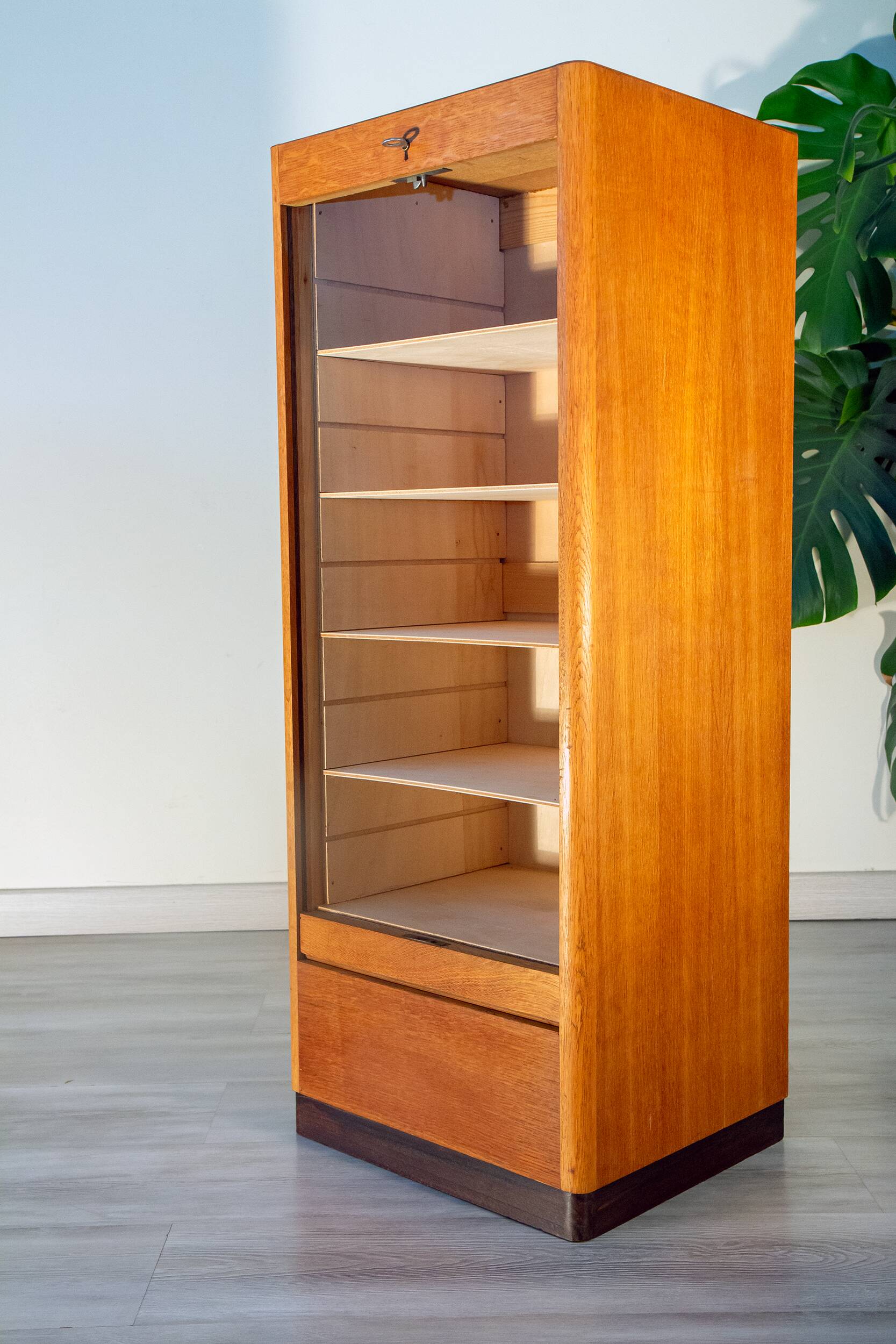 50s curtain filing cabinet