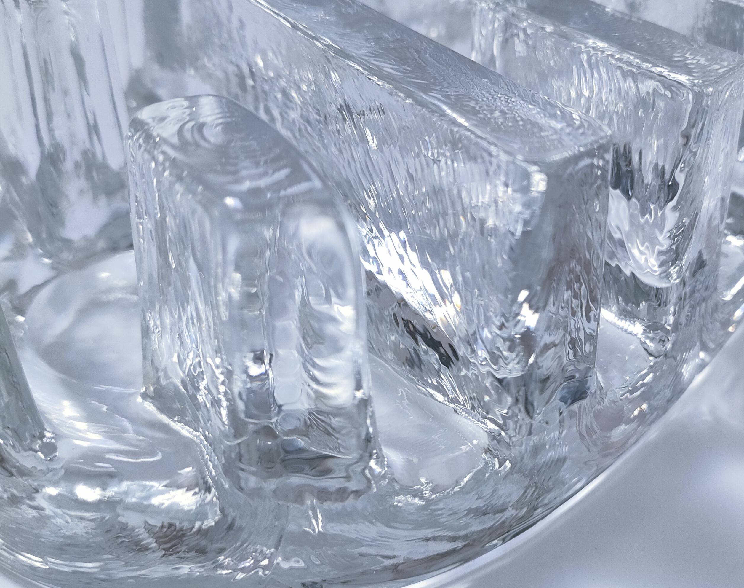 80s design sculptural glass candle holder