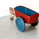 Horse cart and tin cart, old pull toy.