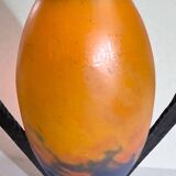 Art Deco lamp by Muller Frères Lunéville, signed glass, 1920.