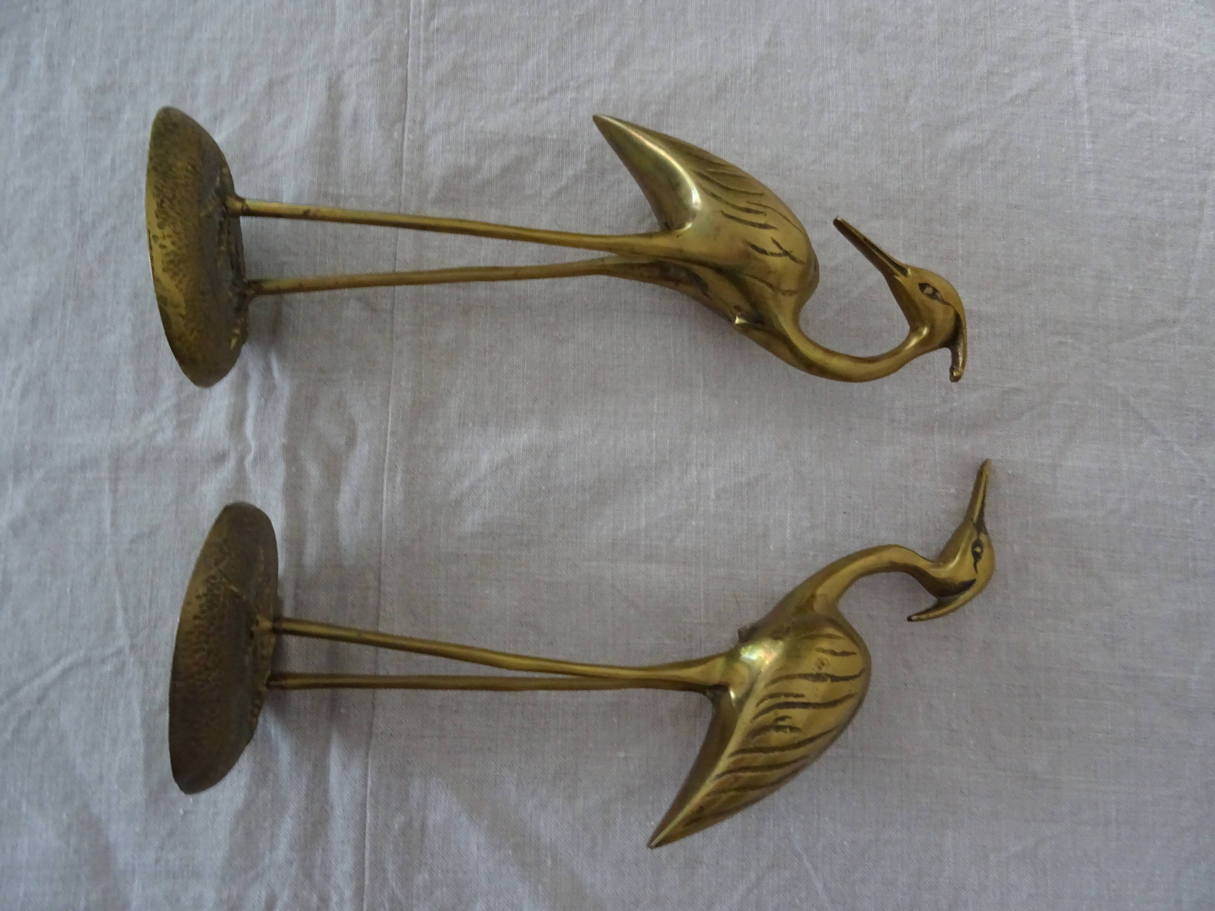 Pair of waders brass birds