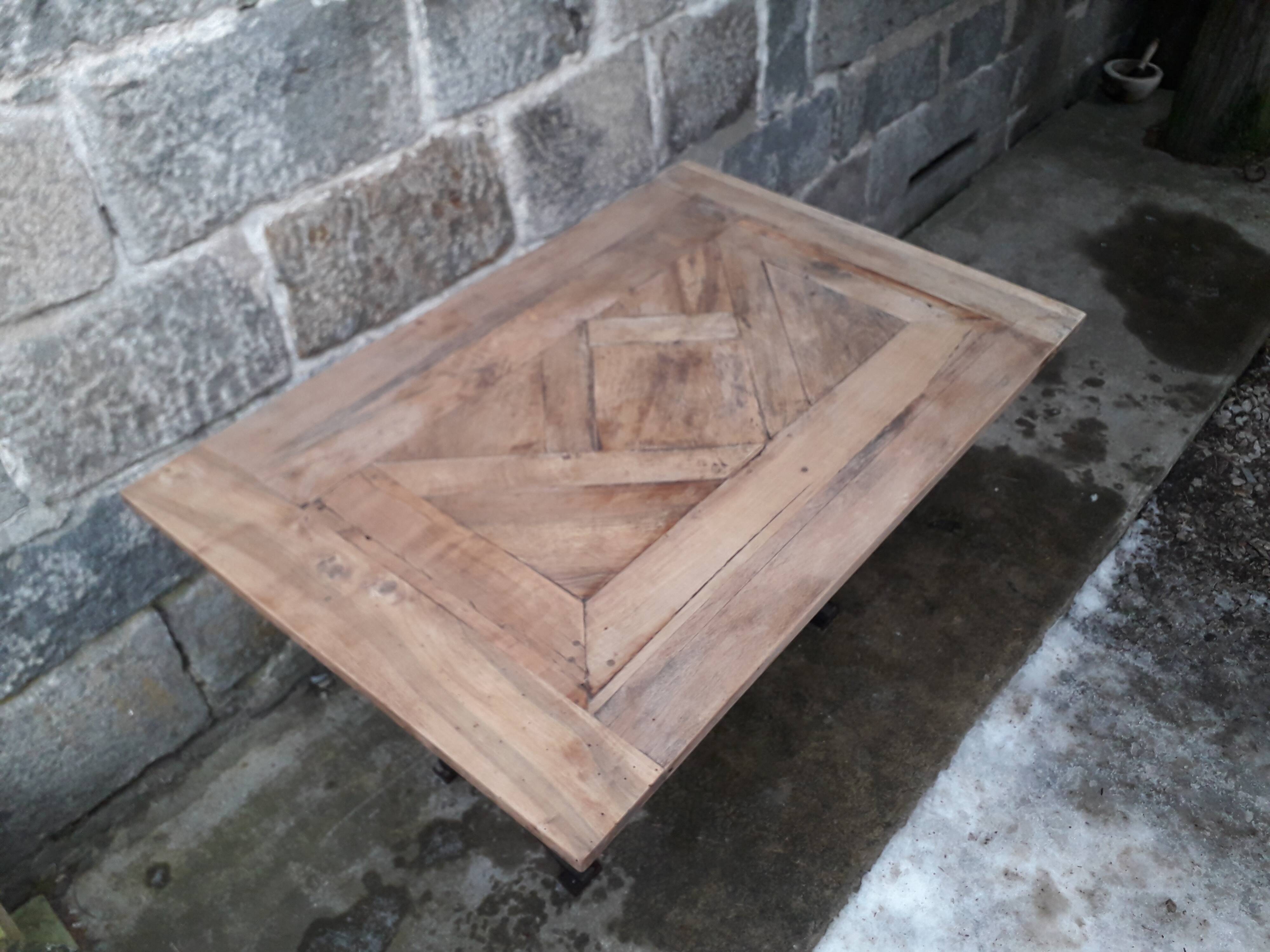 Table à manger bois et fer forgé