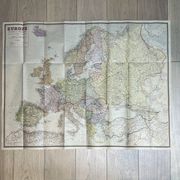 Très grande carte 93x73 : Europe Physique et Politique, imprimée par L