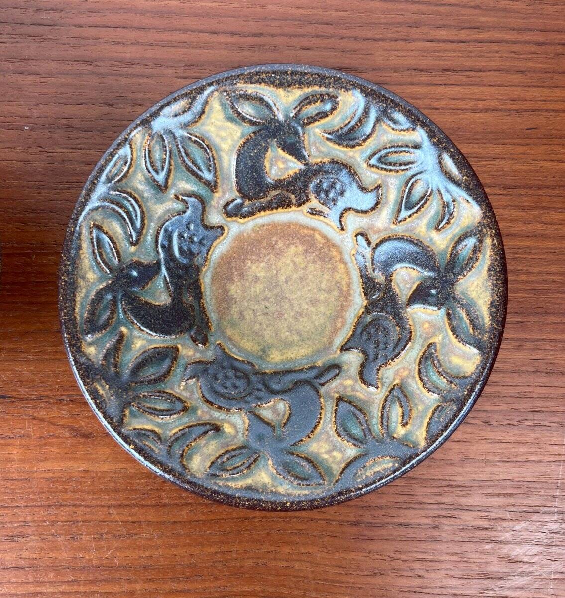 Bols et porte-bougie en poterie d'atelier danoise du milieu du siècle moderne de Michael Andersen Keramik, années 1960, lot de 3