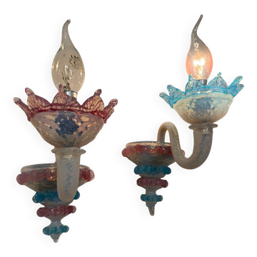 Murano glass wall lights from the 1960s