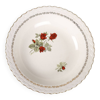 Large dish, salad bowl st. amand, red roses