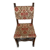 Chaise ancienne en bois avec tapisserie