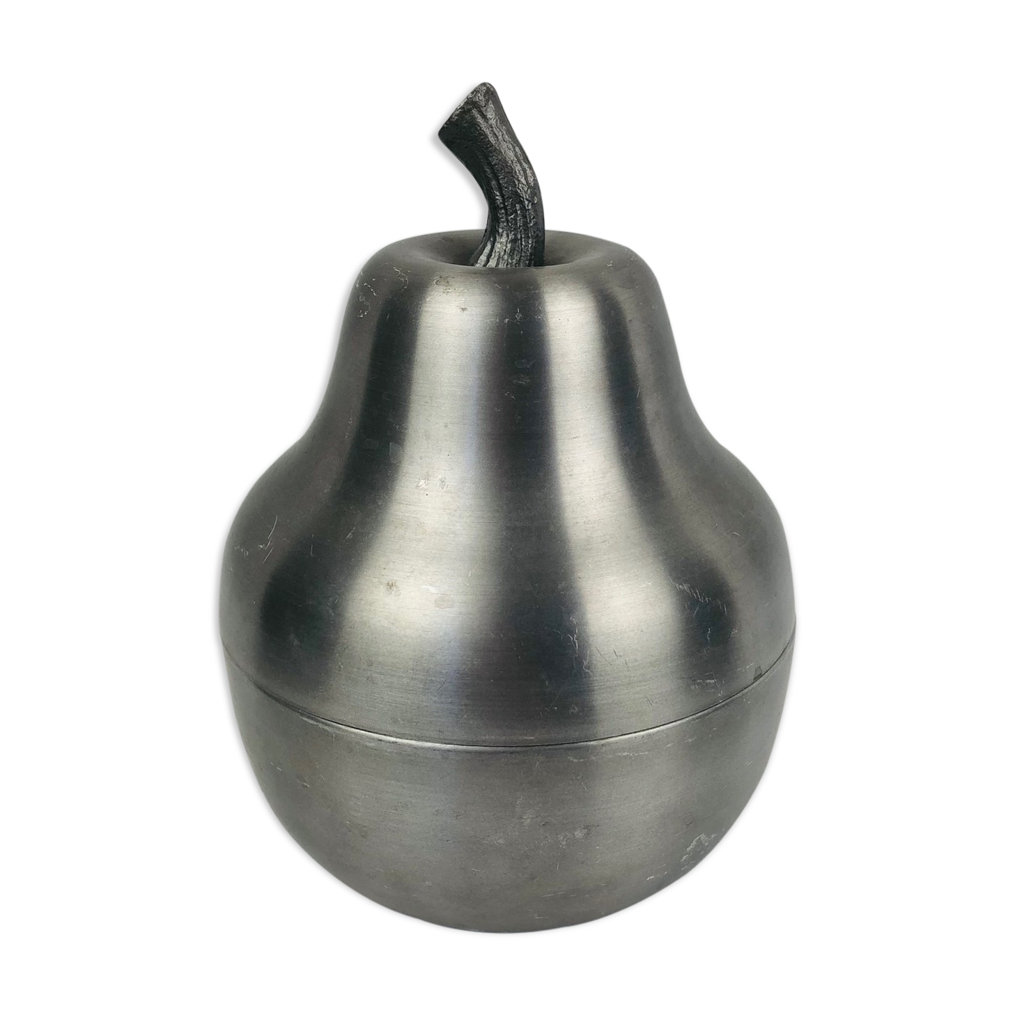 1970s ice bucket, brushed steel