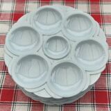 Set of 4 Sarreguemines art deco seafood plates