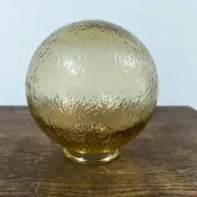 Globe abat-jour vintage en verre texturé ambré