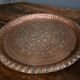 Oriental tray in copper or brass engraved XXth