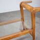ULUV Mid-century wooden plant stand with glass shelf, Czechoslovakia, 1960s