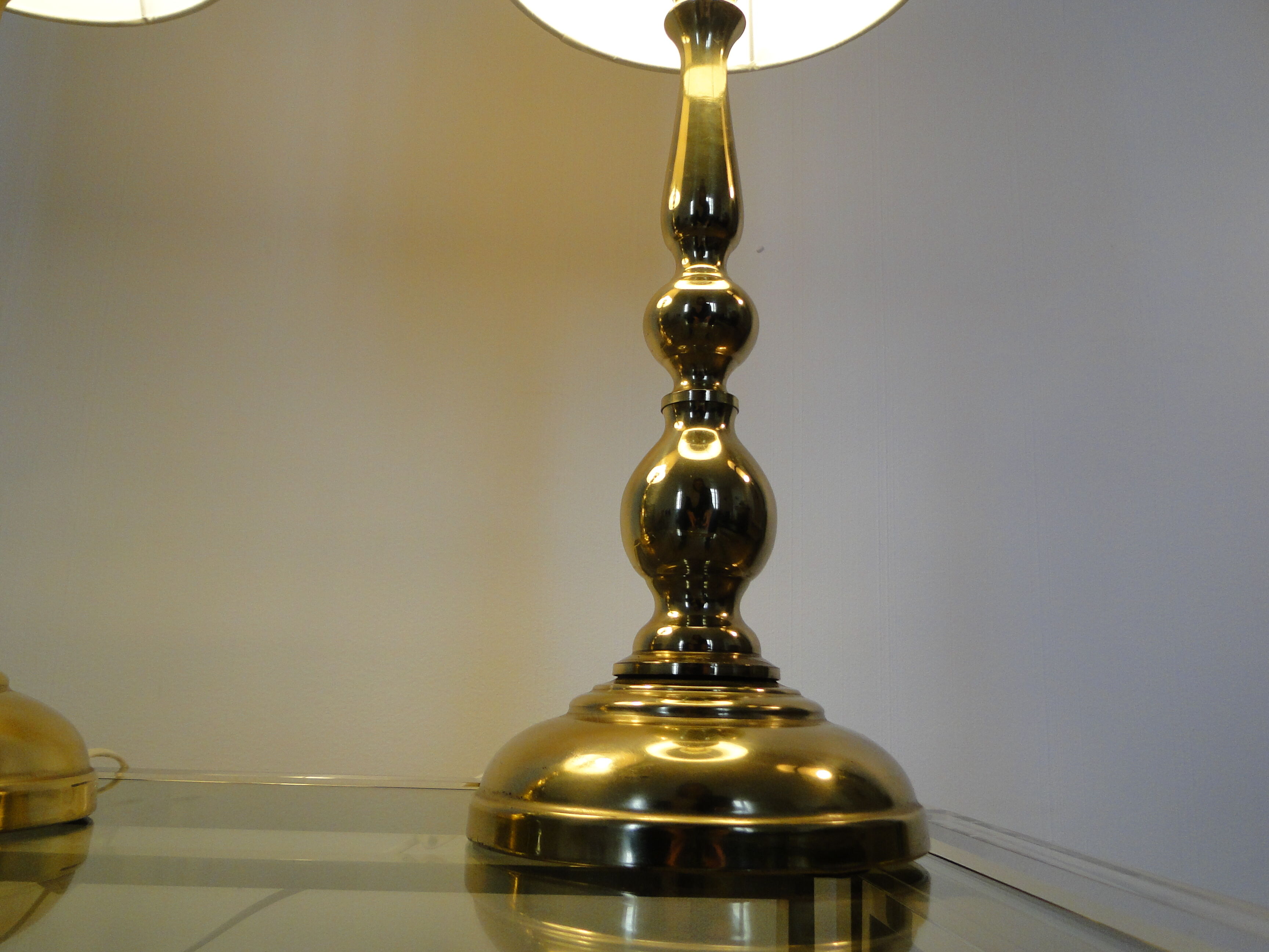 Pair of vintage Scandinavian brass lamps 1960