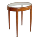 Side table / pedestal with fluted ogive legs - Oval glass top