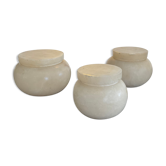 Series of 3 empty vintage alabaster pocket