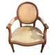 Pair of medallion back armchairs in Louis XVI style - late 19th century