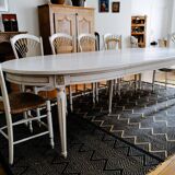 DE TONGE oval table and 6 chairs set — Solid oak, Valbonne