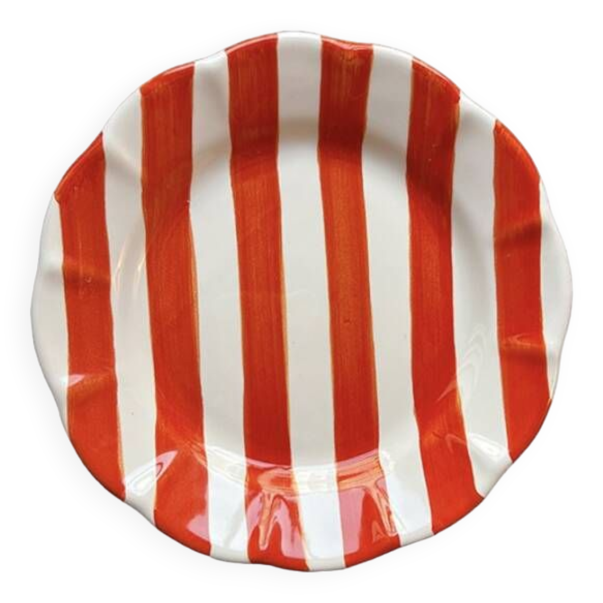 Blood orange striped plate