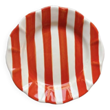 Assiette rayure orange sanguine