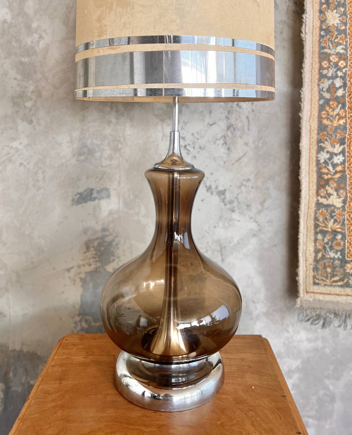 Grande lampe verre 1970