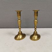 A set of vintage brass candlesticks, made by MALM Denmark in the 1960-70s.
