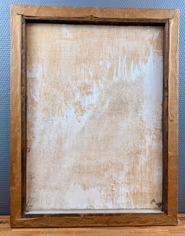 Huile sur toile, Petite fille à l’oiseau, Agapito Labios (1898-1996)