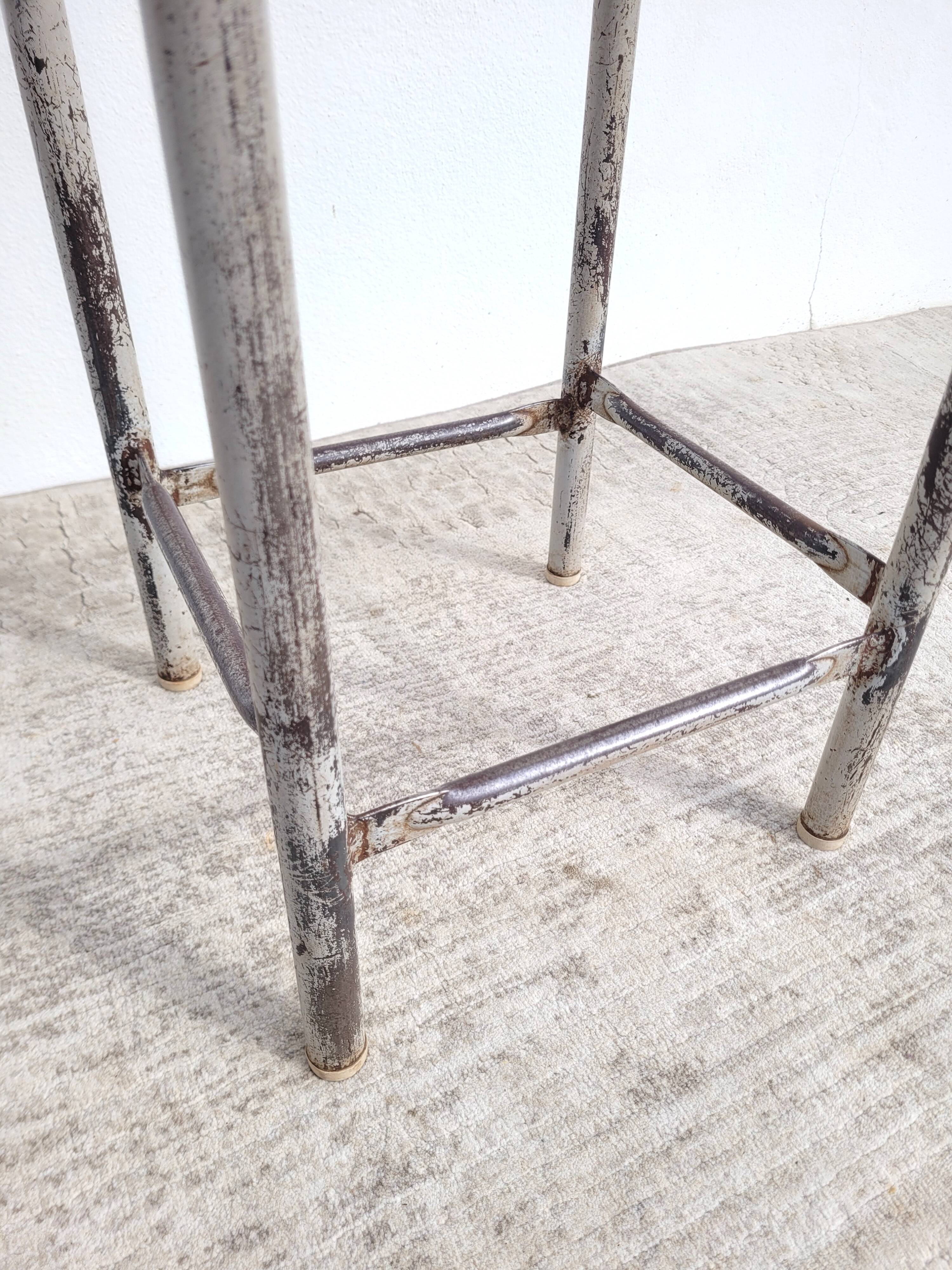 High steel workshop stool