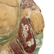 Statue en bois polychrome de Bouddha rieur XL