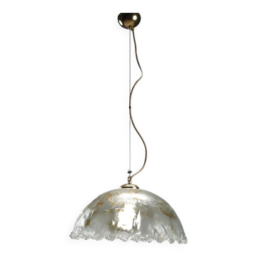 Suspension vintage en verre coloré et transparent des années 1970