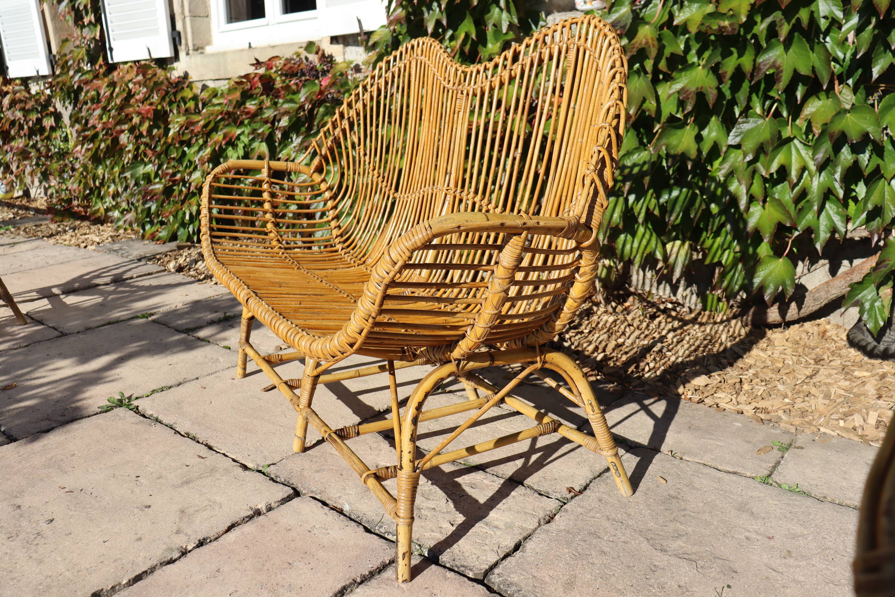 rattan and bamboo lounge set, Italy, 1960s, attributed to Franco Albini