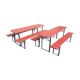 2 placemats and brewery benches