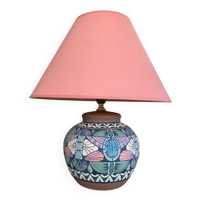 Lampe à poser en céramique peinte