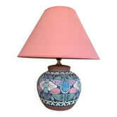 Painted ceramic table lamp