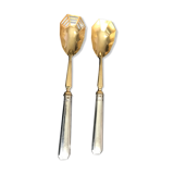 Pair of serving spoons in silver hallmark neck brace