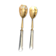 Pair of serving spoons in silver hallmark neck brace