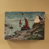 Table from the 1900s "Breton Shore" signed J. Mestas