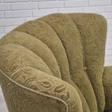 1960s, Danish vintage relax armchair, furniture cotton/wool, beech wood.