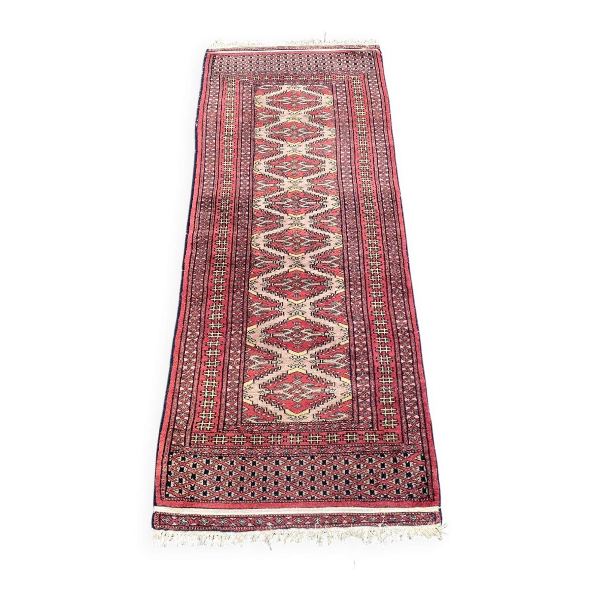 Turkmen Persian carpet with a so-called Kejebe pattern, 60x170cm.