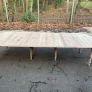 Louis Philippe extendable dining table with 8 extensions, solid oak, 19th century, 350
