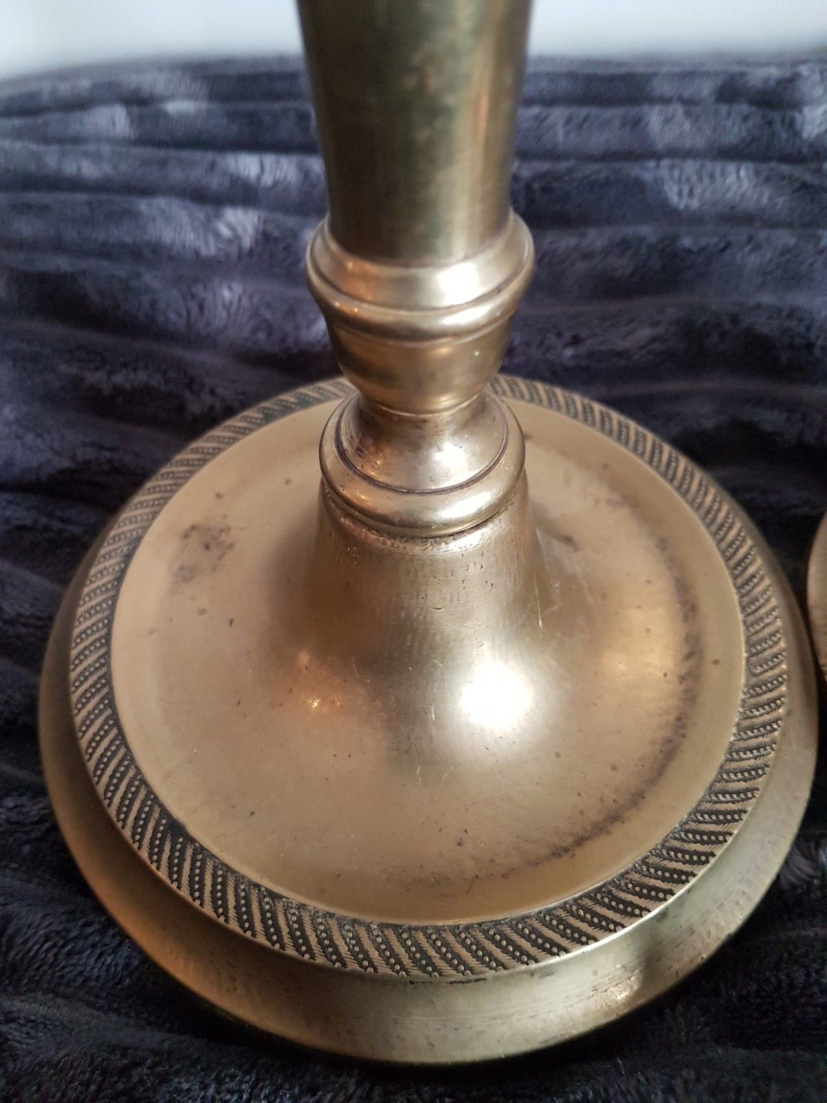 Pair of bronze church candlesticks