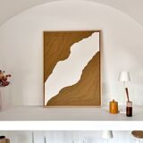 Camel brown and white relief painting