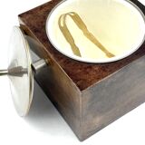 Mid-century brown parchment ice bucket, Aldo Tura Italy 1950s