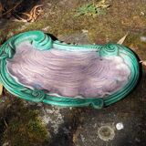 Turquoise and purple tray evoking an oyster - Art Nouveau - late 19th