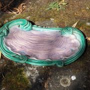 Turquoise and purple tray evoking an oyster - Art Nouveau - late 19th
