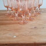 Service of ten arcopal rosaline glasses