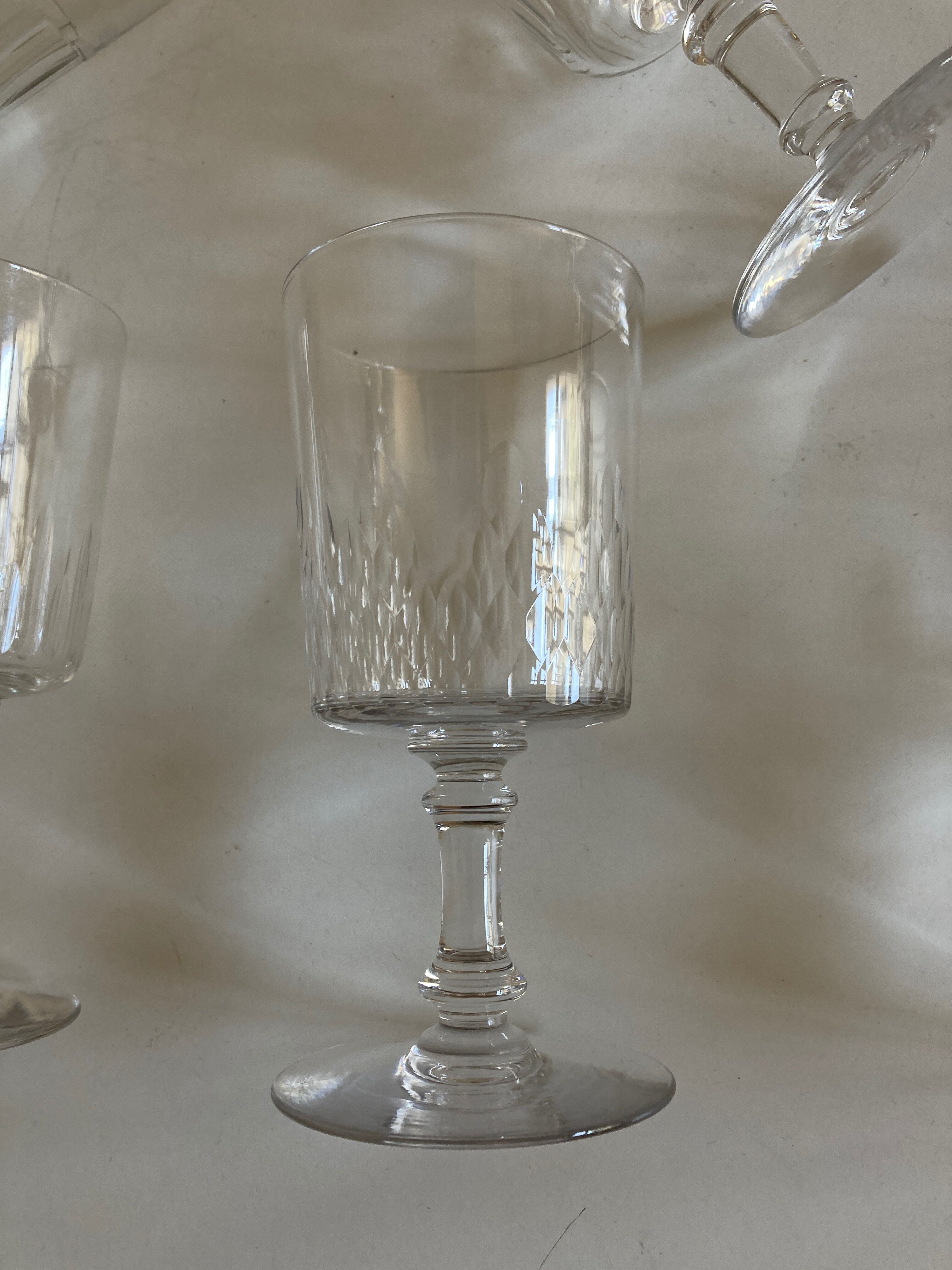 Set of 6 glasses water in crystal Baccarat 19th