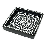 Black and white ceramic plate Domino by Stig Lindberg, ashtray, Gustavsberg, 1950s