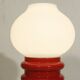 Vintage lamp in red & opaline ceramic, Germany 1960s