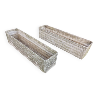 Pair of planters, eternit fiber cement concrete, 50's